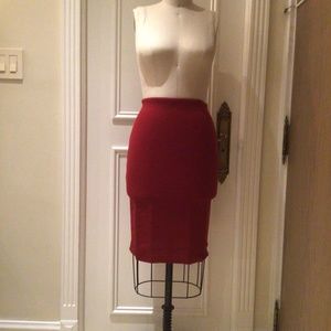 Sexy baby red pencil skirt comfy stretch